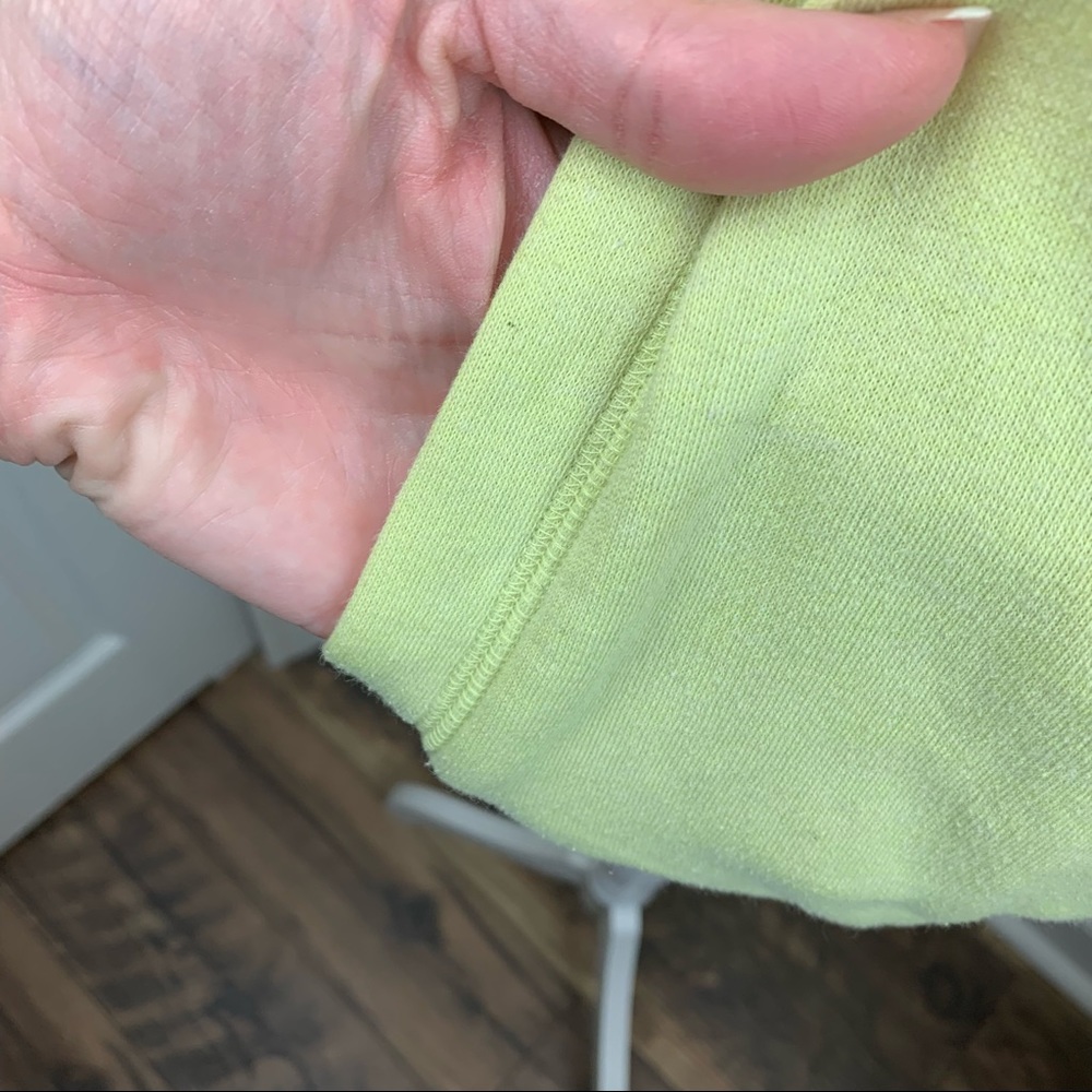 VS PINK Love Pink Back Detail Green Quarter Zip Pullover Sweatshirt - Picture 7 of 15